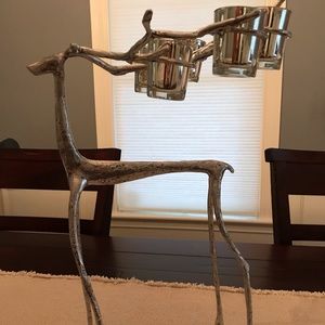 Pottery barn sculpted reindeer votive holder